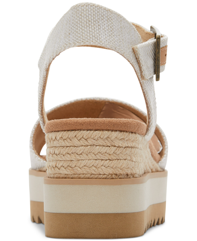 Toms Oms Womens Natural Yarn Dye Diana Ankle-strap Leather Wedge Sandals In Natural Yarn Dye