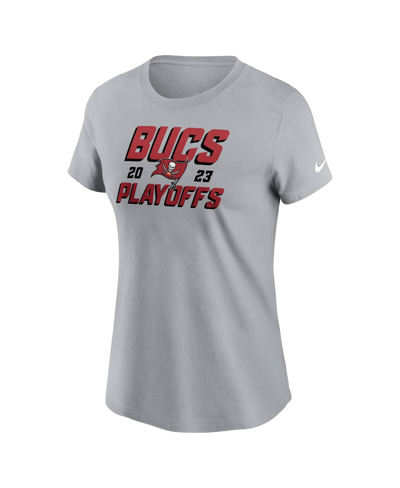 Shop Nike Women's  Gray Tampa Bay Buccaneers 2023 Nfl Playoffs Iconic T-shirt