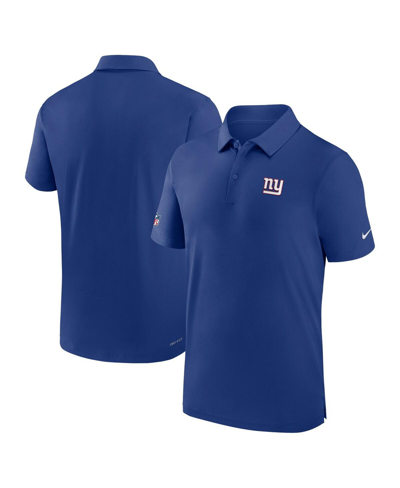 Shop Nike Men's  Royal New York Giants Sideline Coaches Dri-fit Polo Shirt