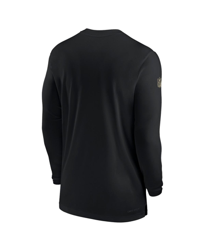 Nike Men's  Black New Orleans Saints Sideline Coach Performance Long Sleeve T-shirt In Black