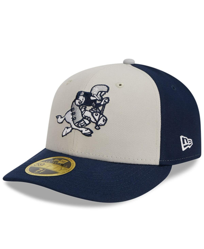 New Era Men's  Cream, Navy Dallas Cowboys 2023 Sideline Historic Low Profile 59fifty Fitted Hat In Cream,navy