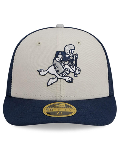 New Era Men's  Cream, Navy Dallas Cowboys 2023 Sideline Historic Low Profile 59fifty Fitted Hat In Cream,navy