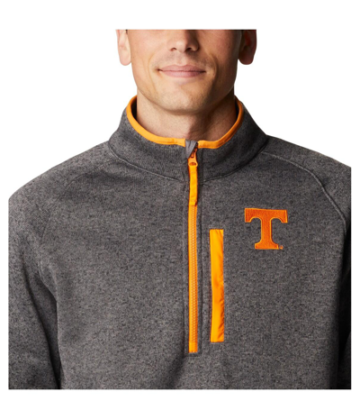 Columbia Charcoal Tennessee Volunteers Canyon Point Omni-shield Raglan Half-zip Top In Charcoal