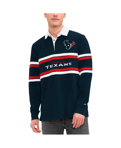 Shop Tommy Hilfiger Men's  Navy Houston Texans Cory Varsity Rugby Long Sleeve T-shirt