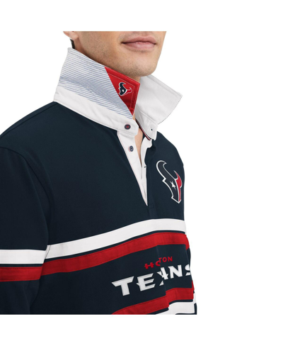 Shop Tommy Hilfiger Men's  Navy Houston Texans Cory Varsity Rugby Long Sleeve T-shirt