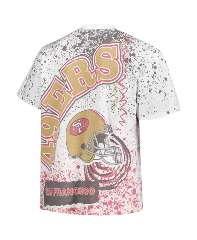 Shop Mitchell & Ness Men's  White San Francisco 49ers Big And Tall Allover Print T-shirt