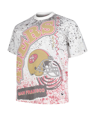 Shop Mitchell & Ness Men's  White San Francisco 49ers Big And Tall Allover Print T-shirt