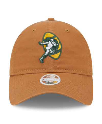 Shop New Era Women's  Brown Green Bay Packers Throwback Main Core Classic 2.0 9twenty Adjustable Hat