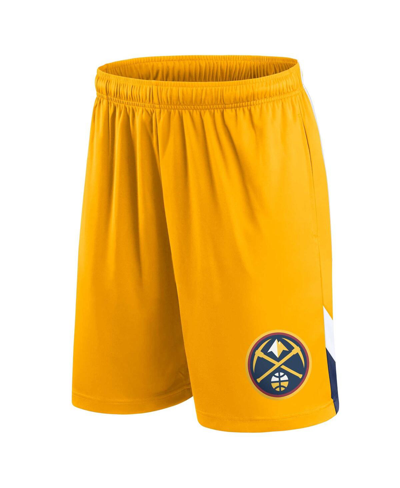 Shop Fanatics Men's  Gold Denver Nuggets Slice Shorts