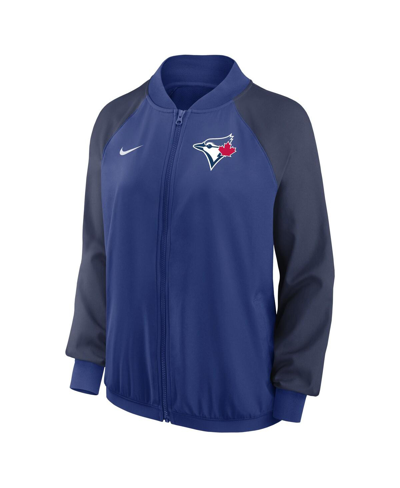 Shop Nike Women's  Royal Toronto Blue Jays Authentic Collection Team Raglan Performance Full-zip Jacket