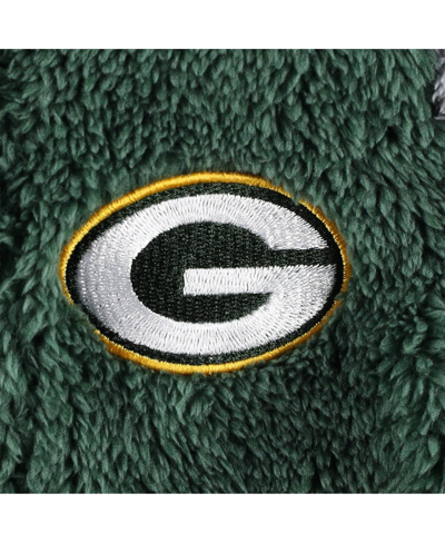 Outerstuff Baby Boys And Girls Green, Gray Green Bay Packers Game Nap Teddy Fleece Bunting Full-zip Sleeper In Green,gray