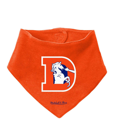Shop Mitchell & Ness Baby Boys And Girls  Orange, Royal Denver Broncos Throwback Big Score Bodysuit, Bib,  In Orange,royal