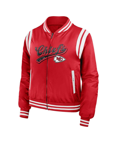 Shop Wear By Erin Andrews Women's  Red Kansas City Chiefs Bomber Full-zip Jacket