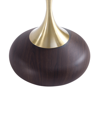 Manhattan Comfort Patching 15.75" Wide 2-piece Stainless Steel Gold-tone Tabletop End Table Set In Brown And Gold