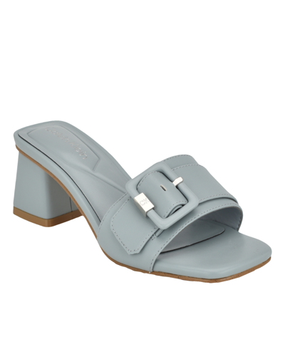 Calvin Klein Ariella 3 Womens Block Heel Slip On Block Heels In Light Blue