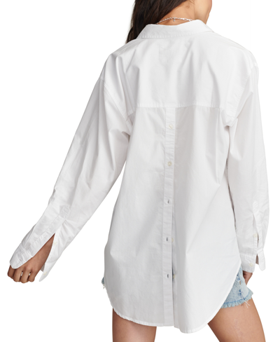 Shop Lucky Brand Women's Cotton Front And Back Button Shirt In Bright White