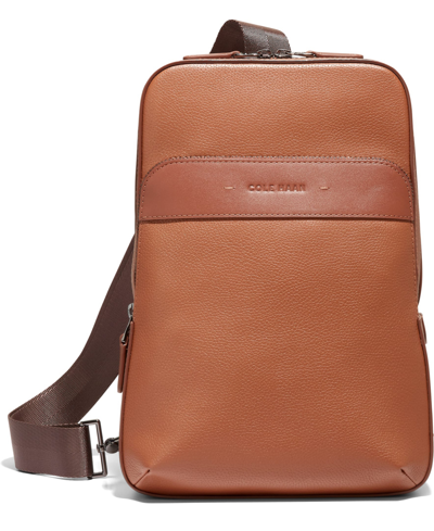 Shop Cole Haan Triboro Small Leather Sling Bag In New British Tan