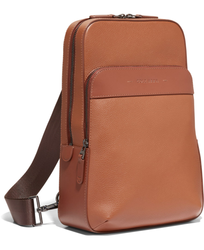 Shop Cole Haan Triboro Small Leather Sling Bag In New British Tan