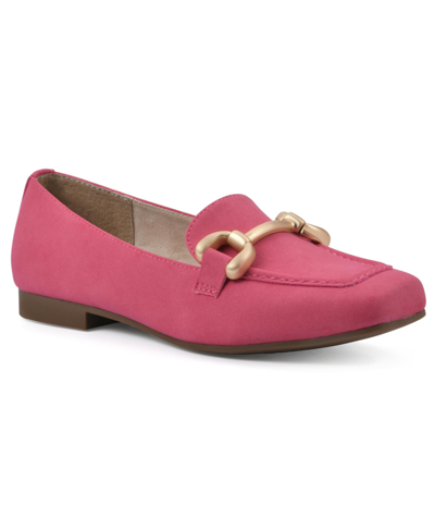 Shop Cliffs By White Mountain Bestow Modern Moc-toe Loafer In Fuchsia Sueded Smooth
