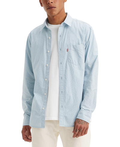 Shop Levi's Men's Classic 1 Pocket Regular-fit Long Sleeve Shirt In Niagra Mist
