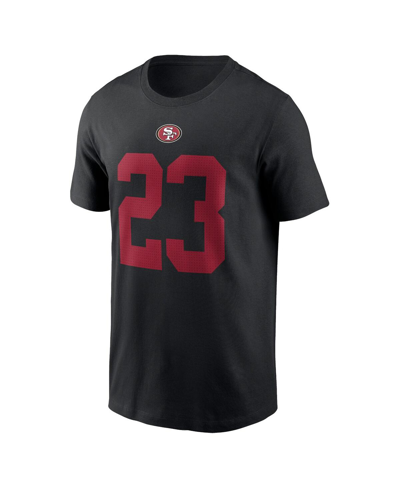 Nike Men's  Christian Mccaffrey Black San Francisco 49ers Player Name And Number T-shirt In Black