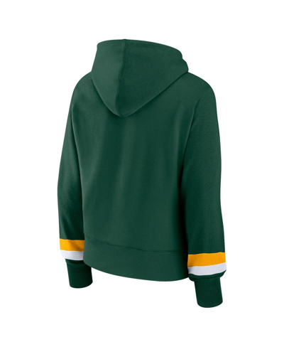 Shop Fanatics Women's  Green Green Bay Packers Over Under Pullover Hoodie