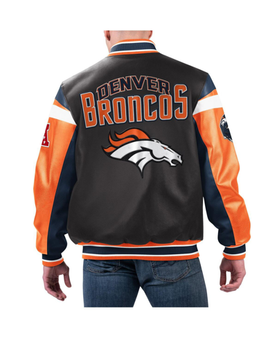 Shop G-iii Sports By Carl Banks Men's  Black Denver Broncos Full-zip Varsity Jacket