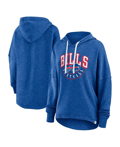 Fanatics Women's  Royal Distressed Buffalo Bills Lightweight Modest Crop Lounge Helmet Arch Pullover In Royal