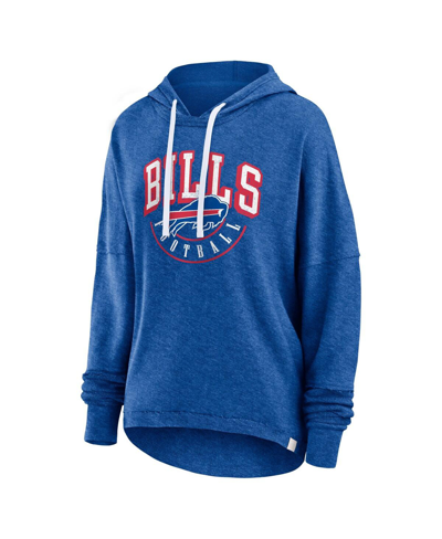 Fanatics Women's  Royal Distressed Buffalo Bills Lightweight Modest Crop Lounge Helmet Arch Pullover In Royal