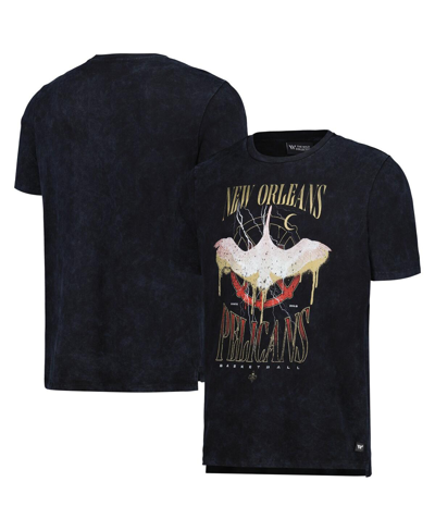 Shop The Wild Collective Men's And Women's  Black Distressed New Orleans Pelicans Tour Band T-shirt