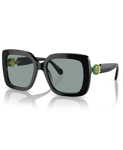 Shop Swarovski Women's Sunglasses Sk6001 In Black,dark Grey Solid