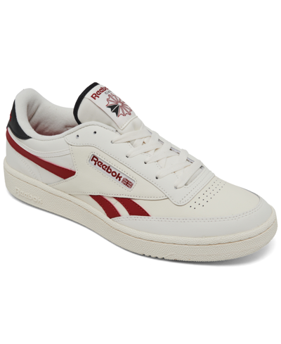 Shop Reebok Men's Club C Revenge Casual Sneakers From Finish Line In Chalk,flash Red