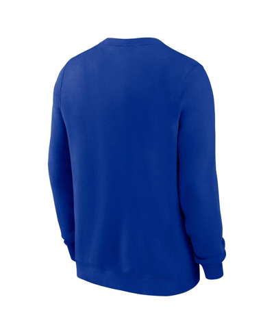 Shop Nike Men's  Royal Distressed New England Patriots Rewind Club Pullover Sweatshirt