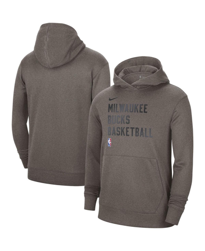 Nike Men's And Women's  Olive Milwaukee Bucks 2023/24 Performance Spotlight On-court Practice Pullove In Olive