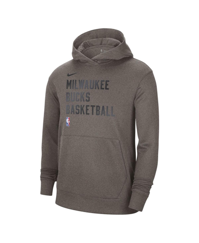 Nike Men's And Women's  Olive Milwaukee Bucks 2023/24 Performance Spotlight On-court Practice Pullove In Olive