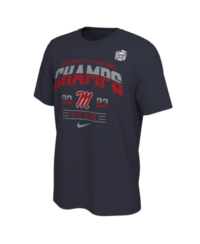 Nike Navy Ole Miss Rebels 2023 Peach Bowl Champions Locker Room T-shirt In Navy