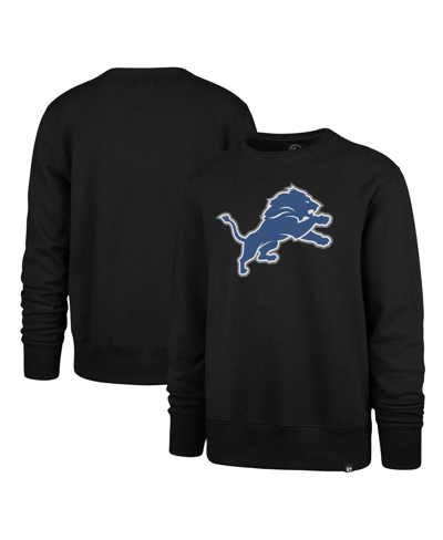 Shop 47 Brand Men's ' Black Detroit Lions Imprint Headline Pullover Sweatshirt