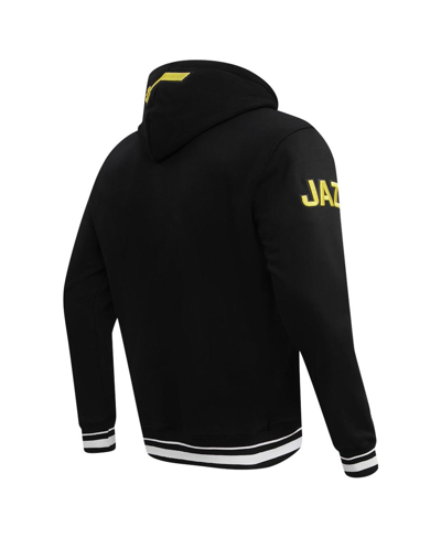 Pro Standard Black Utah Jazz Script Tail Pullover Hoodie In Black