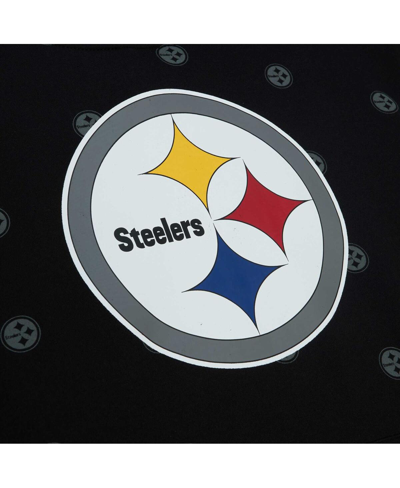 Mitchell & Ness Men's  Black Pittsburgh Steelers Allover Print Fleece Pullover Hoodie In Black