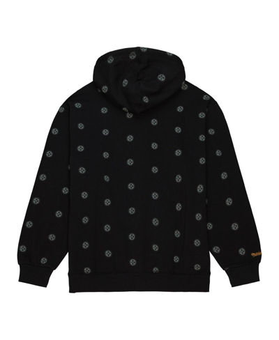 Mitchell & Ness Men's  Black Pittsburgh Steelers Allover Print Fleece Pullover Hoodie In Black