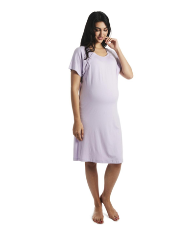 Shop Everly Grey Women's  Rosa Maternity/nursing Hospital Gown In Lavender