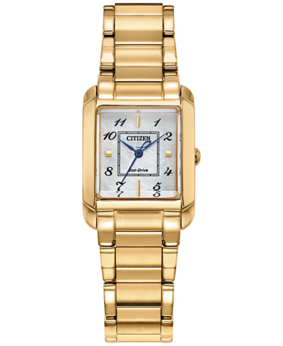 Citizen Bianca Womens Gold Tone Stainless Steel Bracelet Watch Ew5602-57d In Gold-tone