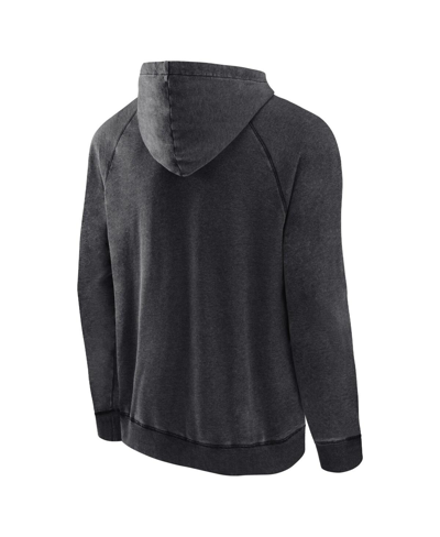 Fanatics Branded Heather Charcoal Brooklyn Nets Foul Trouble Snow Wash Raglan Pullover Hoodie In Heather Charcoal