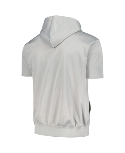 Fanatics Branded Silver/orange Phoenix Suns Short Sleeve Pullover Hoodie In Silver,orange