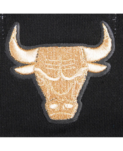 Pro Standard Women's  Black Chicago Bulls Glam Cropped Pullover Sweatshirt In Black