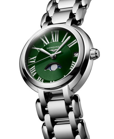 Shop Longines Women's Swiss Automatic Primaluna Moonphase Stainless Steel Bracelet Watch 31mm In No Color