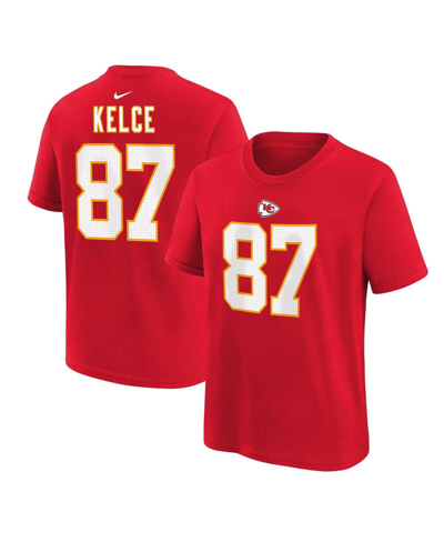 Shop Nike Little Boys And Girls  Travis Kelce Red Kansas City Chiefs Player Name And Number T-shirt