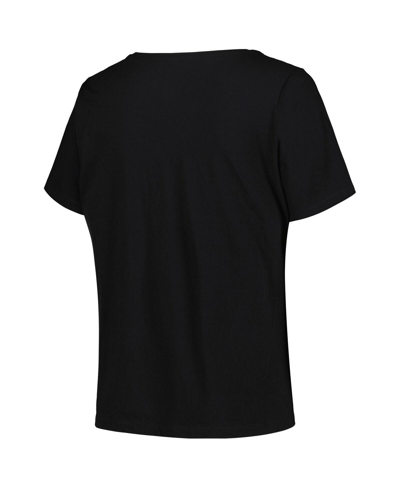 Shop Profile Women's  Black Los Angeles Lakers Plus Size Arch Over Logo V-neck T-shirt
