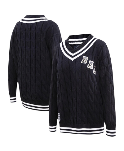 Pro Standard Black Baltimore Ravens Prep V-neck Pullover Sweater In Black