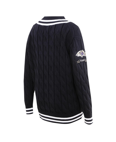Shop Pro Standard Women's  Black Baltimore Ravens Prep V-neck Pullover Sweater